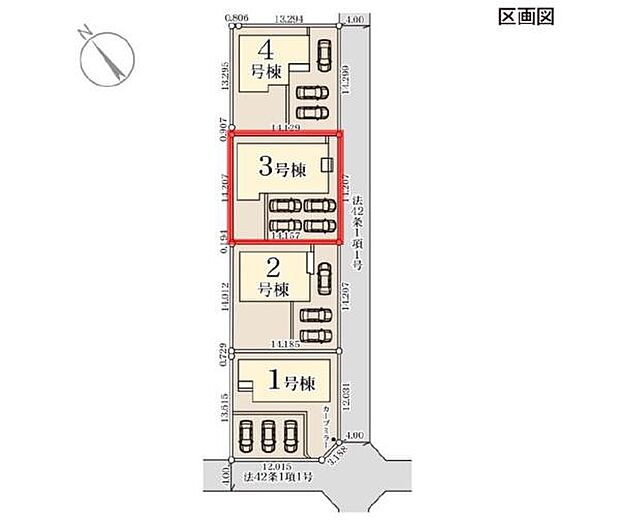 便利な交通アクセスが期待できる区画です。各区画が整然と配置されています。駐車スペースも十分に確保されています。快適な生活をサポートする設計となっています。