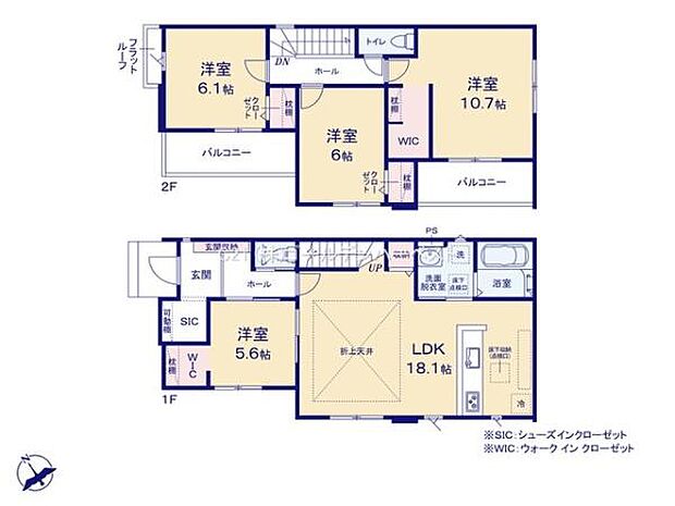 全居室にしっかりとした広さが確保されており使い勝手の良い間取りになっています。リビングが広々としており生活空間にゆとりがあります。