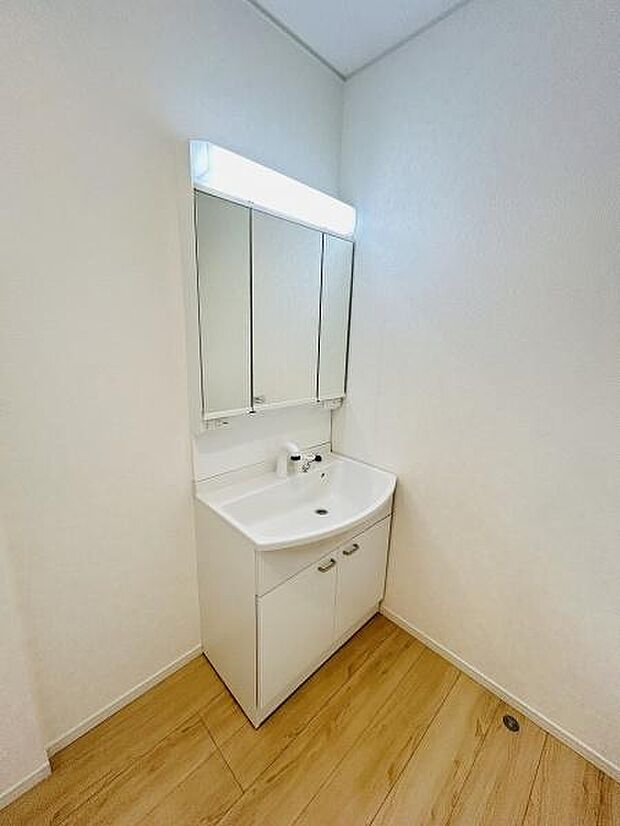 使いやすい大きさの洗面台で毎日の利用に便利です。シンプルなデザインが空間をすっきりと見せます。収納スペースもあり小物の整理に役立ちます。明るい照明付きで見た目もすっきりとしています。
