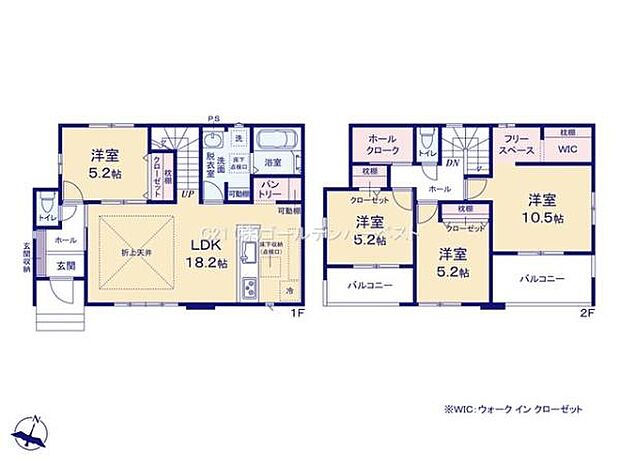 余裕のあるリビングダイニングキッチンが特徴的です。収納スペースが充実しておりシューズインクローゼットやウォークインクローゼットも設置されています。