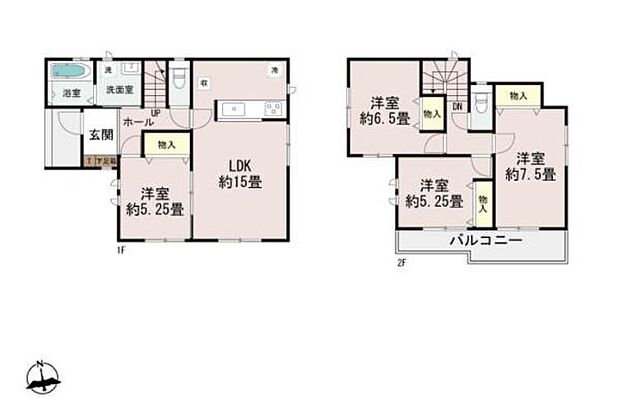 収納が豊富な間取りで居室が複数あり使い分けが可能です。広めのLDKが魅力的で家事動線も工夫されています。バルコニーが付いており各部屋に採光を取り入れやすい設計です。浴室や洗面室もまとまっています。