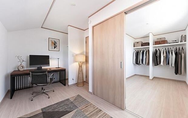 「仕事部屋としても」1部屋を思い切って仕事部屋に。(本画像はCGにて家具を配置しております。実際にはおかれておりません。)