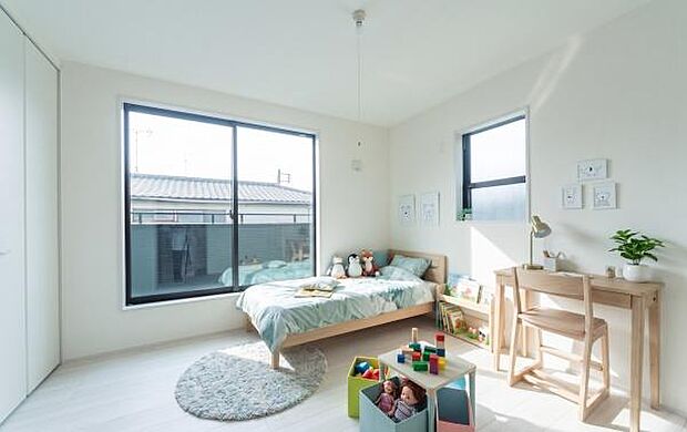 「自分の部屋ができた!」そんなお子様の喜ぶ顔が目に浮かぶようです。(本画像はCGにて家具を配置しております。実際に家具はおかれておりません。)