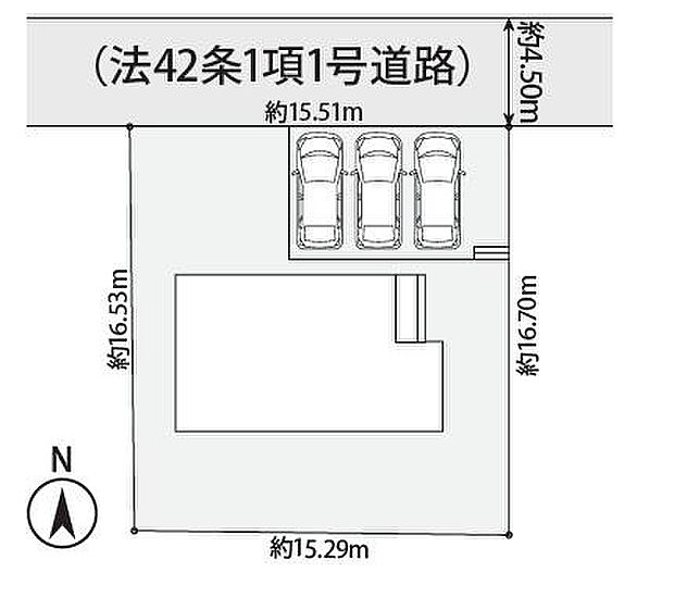 駐車場3台、陽当たり良好です。