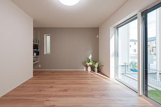 「Bed Room」落ち着いた色合い、シンプルなデザイン。寝室として大事なお部屋です。(本画像はCGにて家具を配置しております。実際に家具はおかれておりません。)