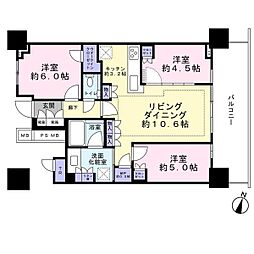 URAWA THE TOWER 3LDKの間取図画像