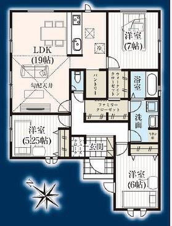 3LDK+WIC+パントリー 建物価格1、900万円税込 建築確認申請後、新築建売となります。
