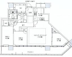 グランドシティタワー月島 3LDKの間取図画像