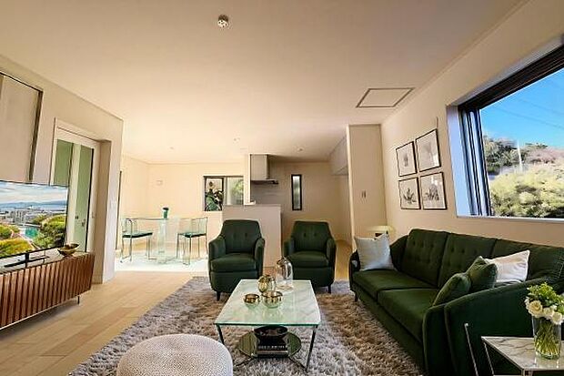 《リビングダイニング》 ■本画像はCGで作成しており、実際に現地に家具は置かれておりません。また、価格に家具は含まれておりません。