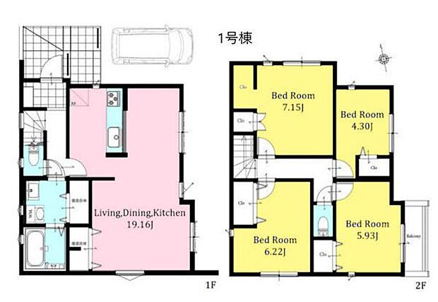 《間取り》■リビング中心の新生活。光を取り入れる開放的な設計で居心地の良い時間を演出します。