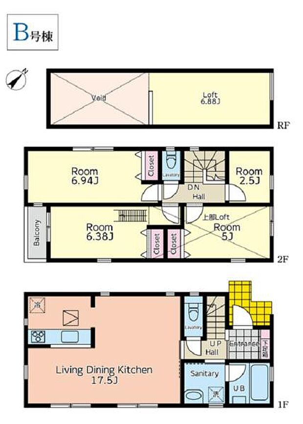 《間取り》■リビング中心の新生活。光を取り入れる開放的な設計で居心地の良い時間を演出します。