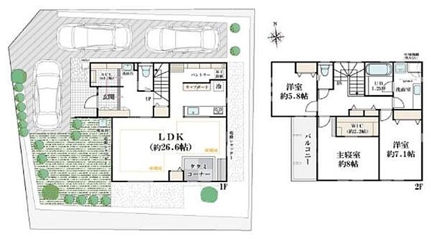 《間取り》■リビング中心の新生活。光を取り入れる開放的な設計で居心地の良い時間を演出します。