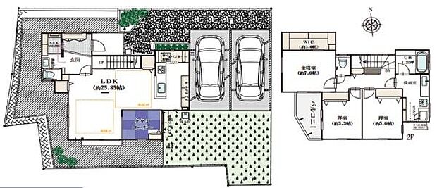 《間取り》■リビング中心の新生活。光を取り入れる開放的な設計で居心地の良い時間を演出します。