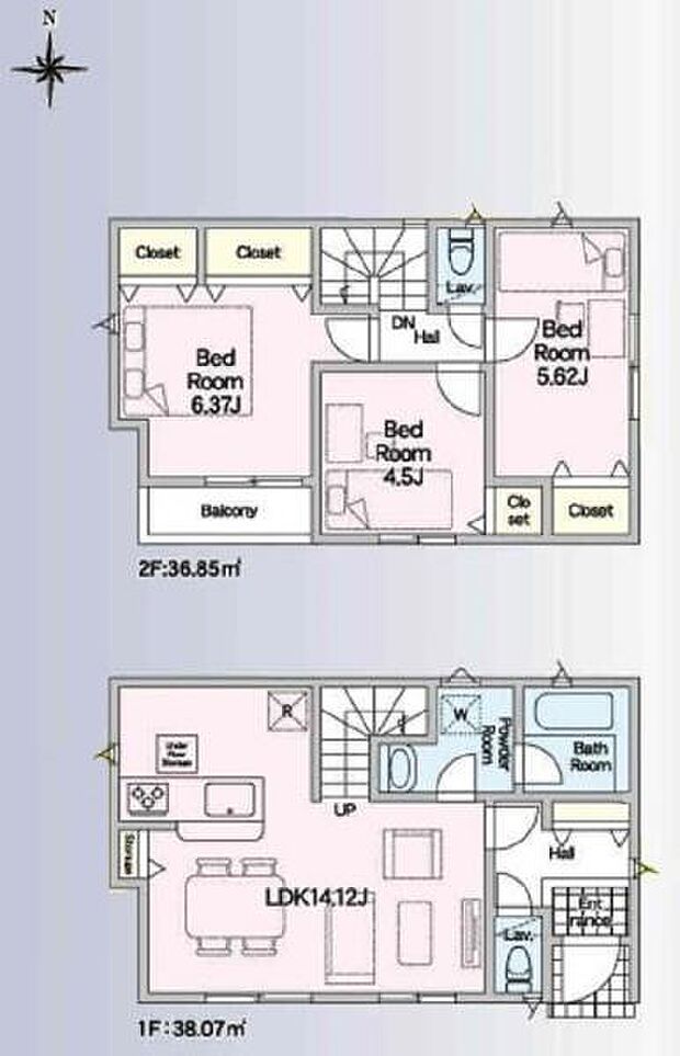 《間取り》■リビング中心の新生活。光を取り入れる開放的な設計で居心地の良い時間を演出します。