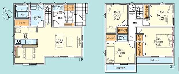 《間取り》■リビング中心の新生活。光を取り入れる開放的な設計で居心地の良い時間を演出します。