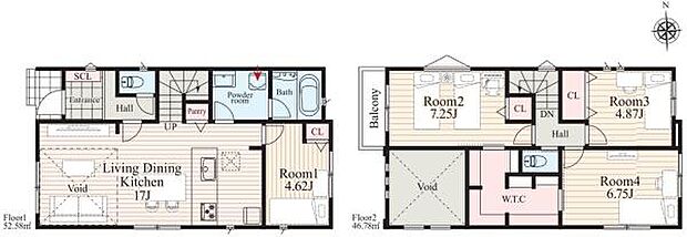 《間取り》■リビング中心の新生活。光を取り入れる開放的な設計で居心地の良い時間を演出します。