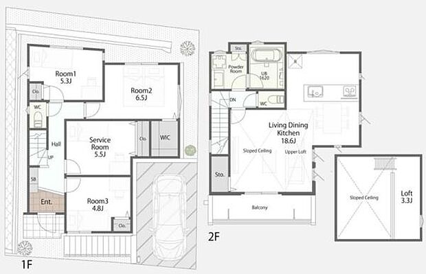 《間取り》■リビング中心の新生活。光を取り入れる開放的な設計で居心地の良い時間を演出します。開放的なＬＤＫは18.6帖。■