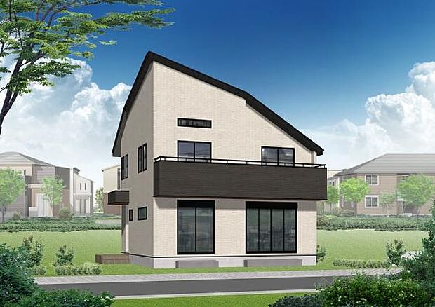 《完成予想図》　■機能性とデザイン性を兼ねそろえた理想の住まい。美しい外観やくつろぎの室内空間にふさわしい素材・形・色彩、上質感に満ちております。