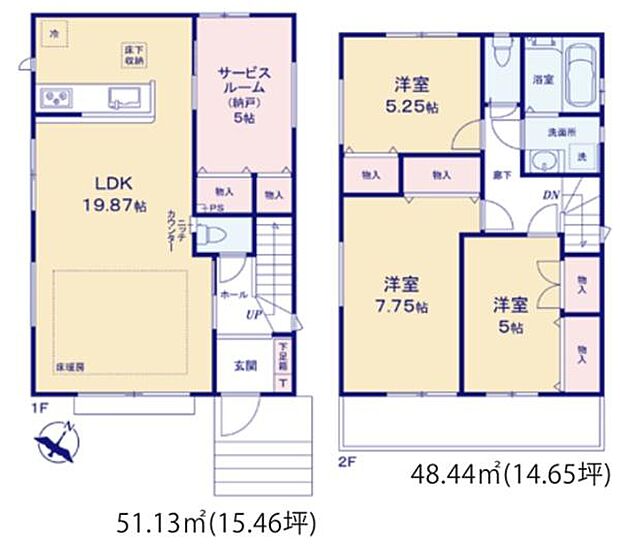 《間取り》■リビング中心の新生活。光を取り入れる開放的な設計で居心地の良い時間を演出します。
