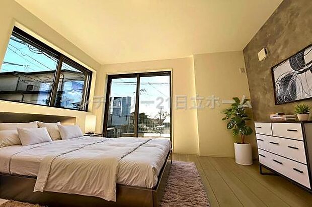 《寝室》　■本画像は家具や小物の配置をCGで作成しており、実際に現地に家具や小物は置かれておりません。また、価格に家具や小物は含まれておりません。