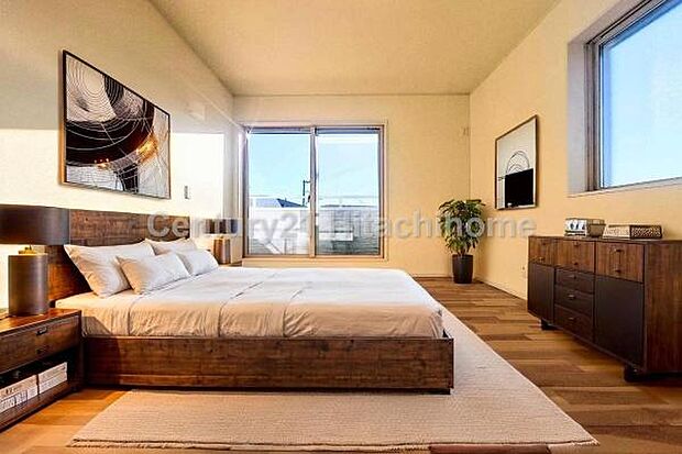 《寝室》　■本画像は家具や小物の配置をCGで作成しており、実際に現地に家具や小物は置かれておりません。また、価格に家具や小物は含まれておりません。