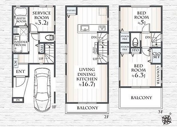 《間取り》■リビング中心の新生活。光を取り入れる開放的な設計で居心地の良い時間を演出します。