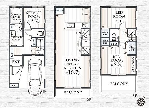《間取り》■リビング中心の新生活。光を取り入れる開放的な設計で居心地の良い時間を演出します。