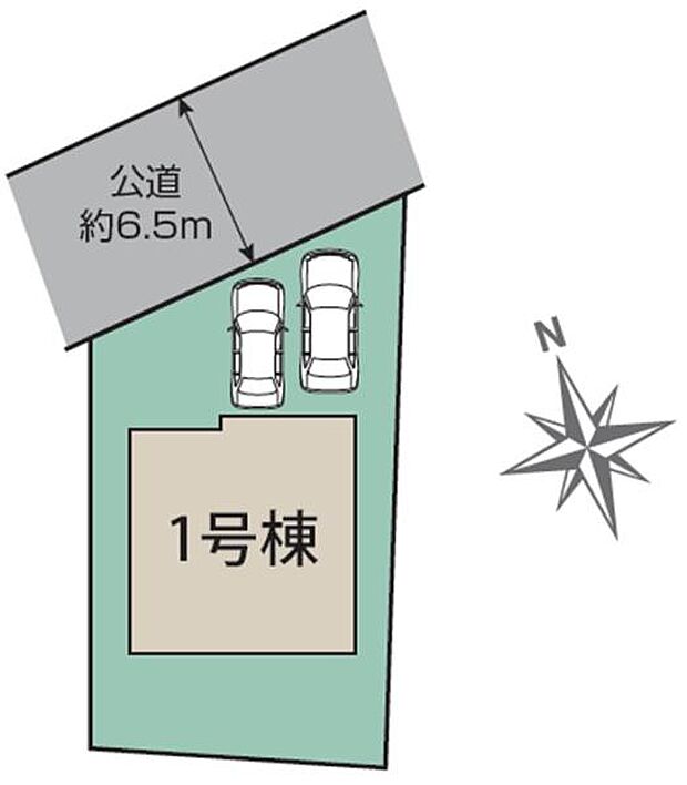 《区画図》　■カースペース3台あり（車種によります）。