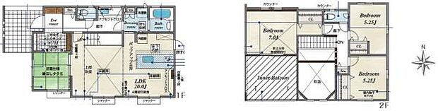 《間取り》■リビング中心の新生活。光を取り入れる開放的な設計で居心地の良い時間を演出します。