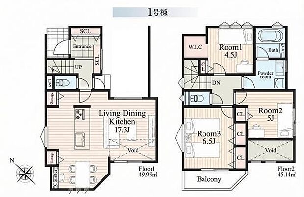《間取り》■リビング中心の新生活。光を取り入れる開放的な設計で居心地の良い時間を演出します。