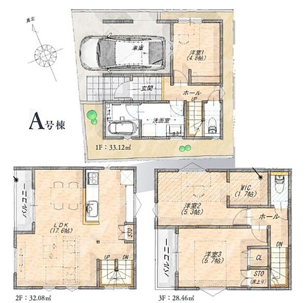 《間取り》■リビング中心の新生活。光を取り入れる開放的な設計で居心地の良い時間を演出します。