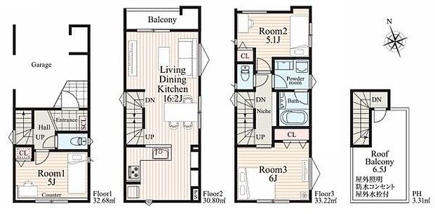 《間取り》■リビング中心の新生活。光を取り入れる開放的な設計で居心地の良い時間を演出します。