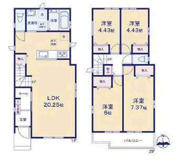 《間取り》■リビング中心の新生活。光を取り入れる明るく開放的な設計で居心地の良い時間を演出します。