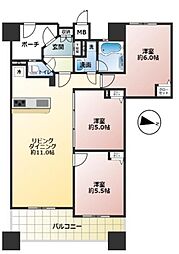 グランシティサウスレジデンス 3LDKの間取図画像