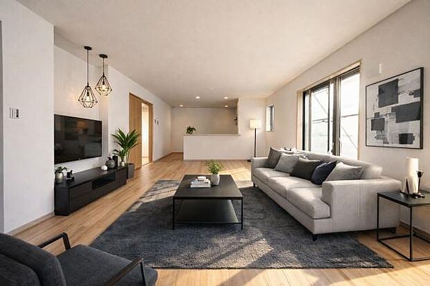 ゆとりを感じさせる上質で明るい空間が、住まう人や訪れる人を心地よく迎え入れてくれます。(本画像家具はCGで作成しており、実際に現地に家具はおかれておりません。また価格に家具は含まれておりません。)