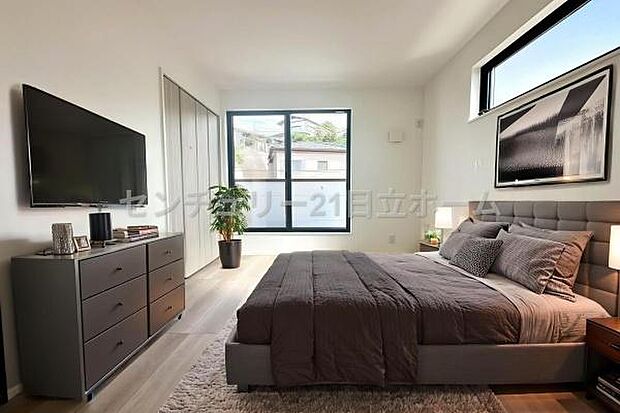 《寝室》　■本画像は家具の配置をCGで作成しており、実際に現地に家具は置かれておりません。また、価格に家具は含まれておりません。