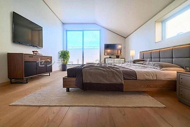 《寝室》　■本画像はCGで作成しており、実際の現地家具はCGにより消去し本画面を作成しております。また、価格に家具は含まれておりません。