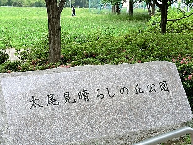 太尾見晴らしの丘公園まで1784m、小高い丘にあるとても眺めの良い公園。木々の緑も豊かで、季節の移り変わりも感じられます。