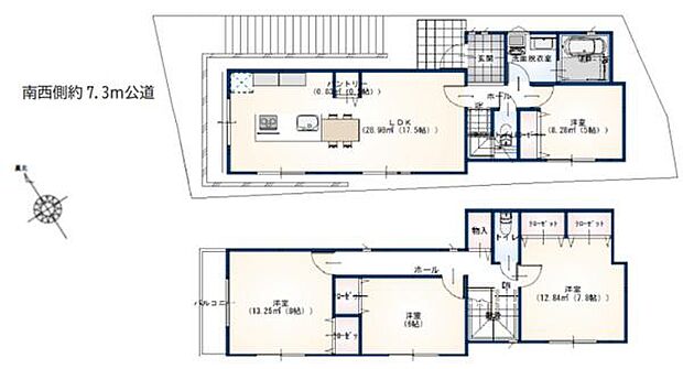 《間取り》■リビング中心の新生活。光を取り入れる開放的な設計で居心地の良い時間を演出します。
