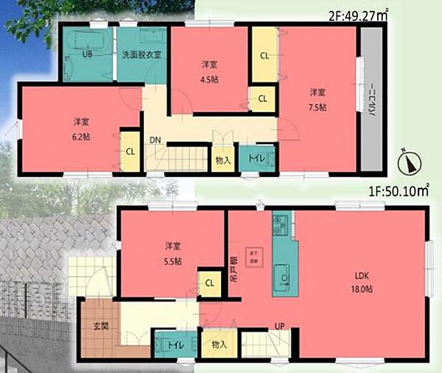 《間取り》■リビング中心の新生活。光を取り入れる開放的な設計で居心地の良い時間を演出します。