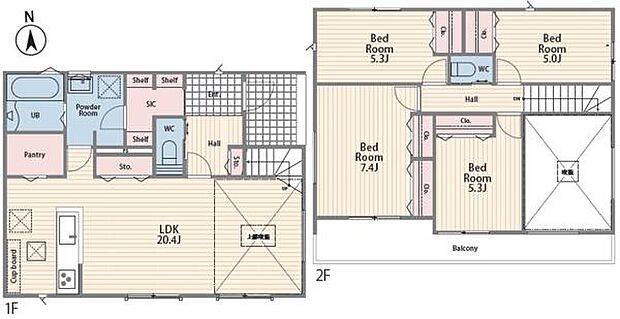 《間取り》■リビング中心の新生活。光を取り入れる開放的な設計で居心地の良い時間を演出します。