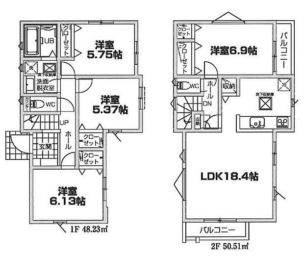 《間取り》■リビング中心の新生活。光を取り入れる開放的な設計で居心地の良い時間を演出します。