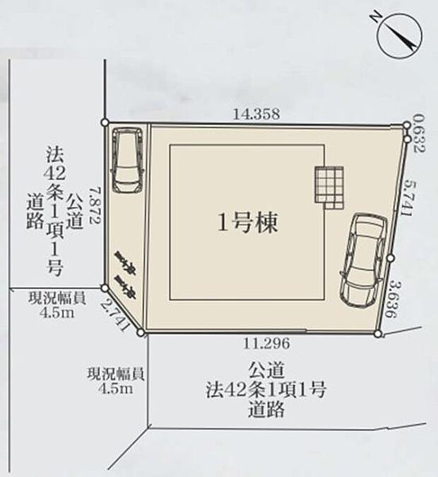 《区画図》　■カースペース2台分あり（車種によります）