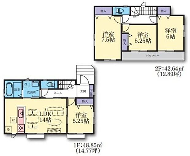 《間取り》■リビング中心の新生活。光を取り入れる開放的な設計で居心地の良い時間を演出します。