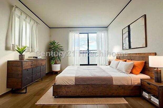 《寝室》　■本画像はCGで作成しており、実際の現地家具はCGにより消去し本画面を作成しております。また、価格に家具は含まれておりません。