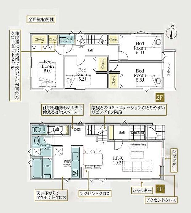 《間取り》■リビング中心の新生活。光を取り入れる開放的な設計で居心地の良い時間を演出します。
