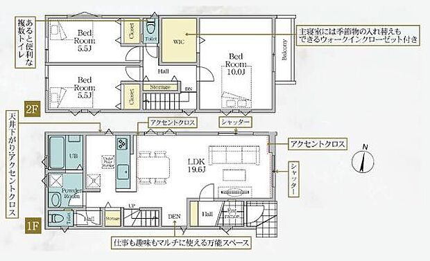 《間取り》■リビング中心の新生活。光を取り入れる開放的な設計で居心地の良い時間を演出します。