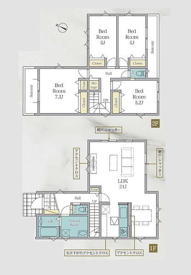 《間取り》■リビング中心の新生活。光を取り入れる明るく開放的な設計で居心地の良い時間を演出します。