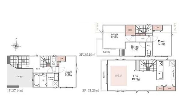 《間取り》■リビング中心の新生活。光を取り入れる明るく開放的な設計で居心地の良い時間を演出します。