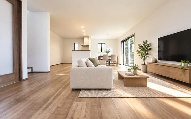 ゆとりを感じさせる上質で明るい空間が、住まう人や訪れる人を心地よく迎え入れてくれます。(本画像家具はCGで作成しており、実際に現地に家具はおかれておりません。また価格に家具は含まれておりません。)